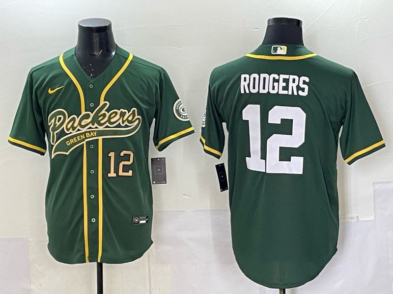 Men 2025 Nike Green Bay Packers #12 Rodgers Green Joint Name  Limited NFL Jersey style 043
